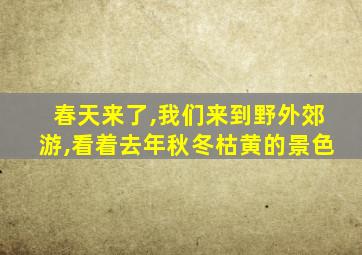 春天来了,我们来到野外郊游,看着去年秋冬枯黄的景色