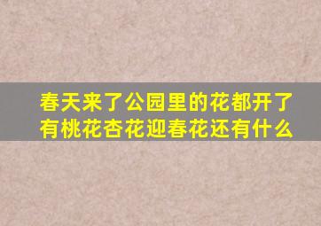 春天来了公园里的花都开了有桃花杏花迎春花还有什么