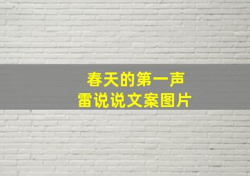 春天的第一声雷说说文案图片