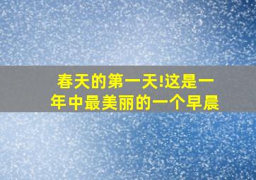 春天的第一天!这是一年中最美丽的一个早晨