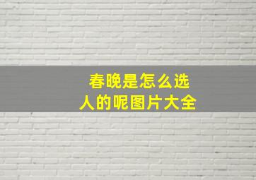 春晚是怎么选人的呢图片大全