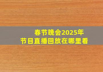 春节晚会2025年节目直播回放在哪里看