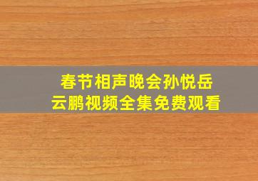 春节相声晚会孙悦岳云鹏视频全集免费观看