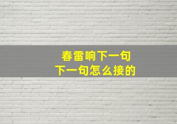 春雷响下一句下一句怎么接的