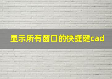 显示所有窗口的快捷键cad