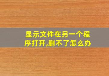 显示文件在另一个程序打开,删不了怎么办