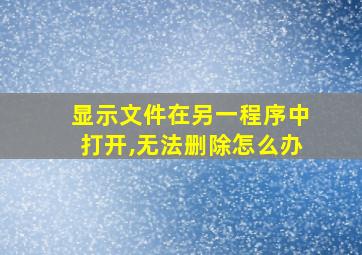 显示文件在另一程序中打开,无法删除怎么办