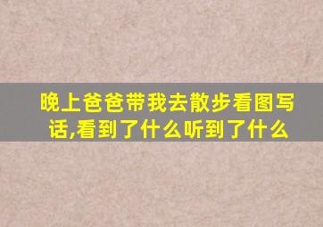 晚上爸爸带我去散步看图写话,看到了什么听到了什么