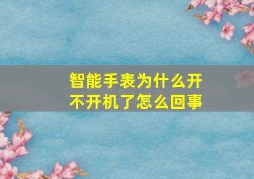 智能手表为什么开不开机了怎么回事