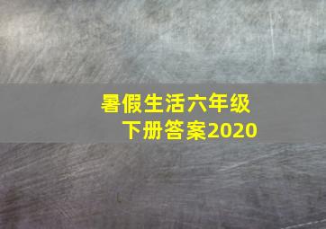 暑假生活六年级下册答案2020