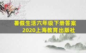 暑假生活六年级下册答案2020上海教育出版社