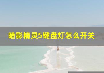 暗影精灵5键盘灯怎么开关