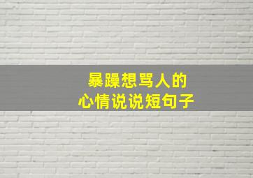 暴躁想骂人的心情说说短句子