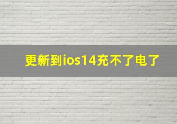 更新到ios14充不了电了