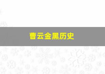 曹云金黑历史