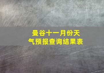 曼谷十一月份天气预报查询结果表