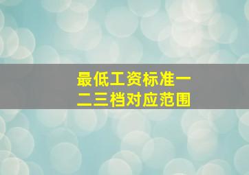 最低工资标准一二三档对应范围