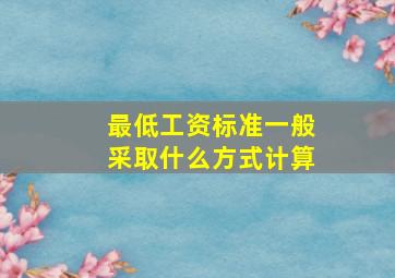 最低工资标准一般采取什么方式计算