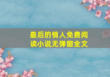 最后的情人免费阅读小说无弹窗全文