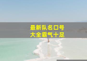 最新队名口号大全霸气十足