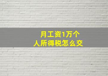 月工资1万个人所得税怎么交