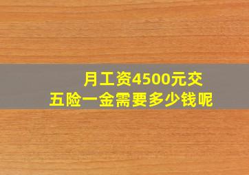 月工资4500元交五险一金需要多少钱呢