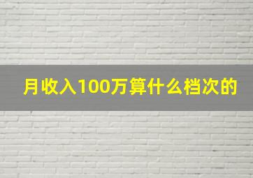 月收入100万算什么档次的