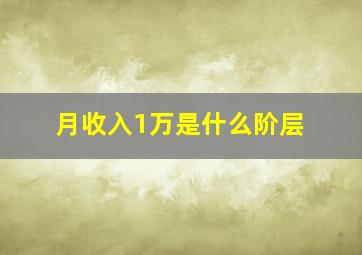 月收入1万是什么阶层