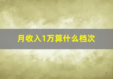 月收入1万算什么档次