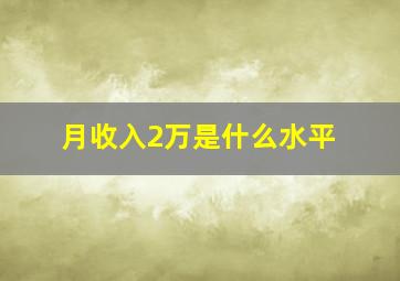 月收入2万是什么水平