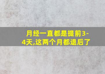 月经一直都是提前3-4天,这两个月都退后了