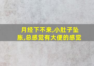 月经下不来,小肚子坠胀,总感觉有大便的感觉