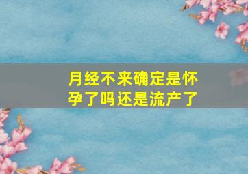 月经不来确定是怀孕了吗还是流产了