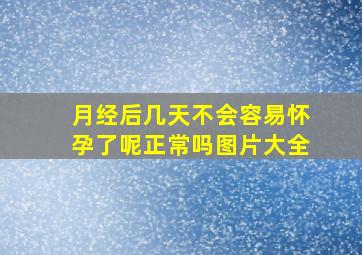 月经后几天不会容易怀孕了呢正常吗图片大全