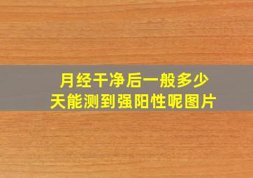 月经干净后一般多少天能测到强阳性呢图片