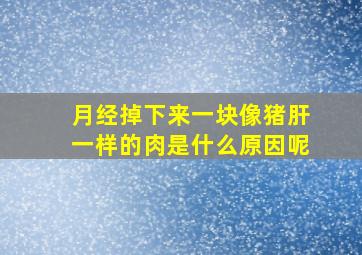 月经掉下来一块像猪肝一样的肉是什么原因呢