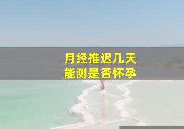 月经推迟几天能测是否怀孕