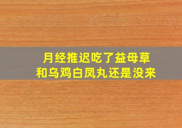 月经推迟吃了益母草和乌鸡白凤丸还是没来