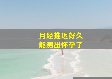 月经推迟好久能测出怀孕了