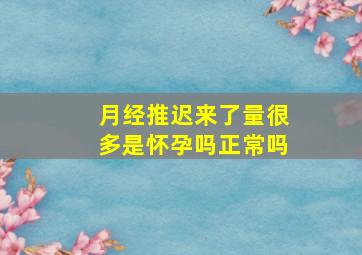 月经推迟来了量很多是怀孕吗正常吗