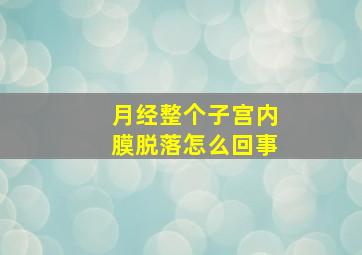 月经整个子宫内膜脱落怎么回事