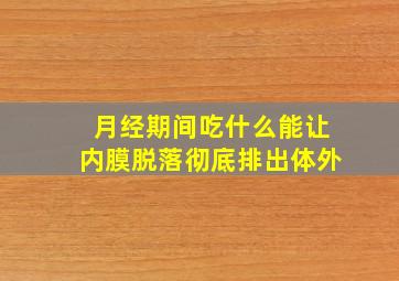 月经期间吃什么能让内膜脱落彻底排出体外