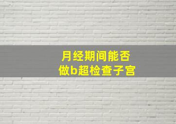 月经期间能否做b超检查子宫