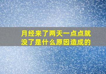 月经来了两天一点点就没了是什么原因造成的