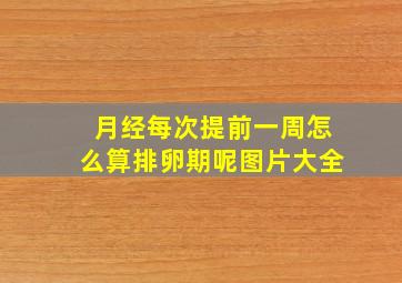 月经每次提前一周怎么算排卵期呢图片大全