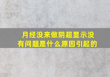 月经没来做阴超显示没有问题是什么原因引起的