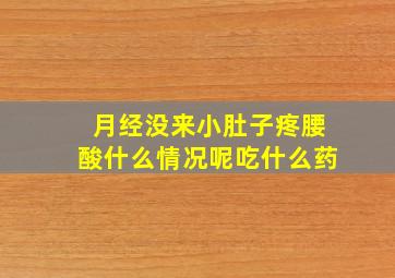 月经没来小肚子疼腰酸什么情况呢吃什么药