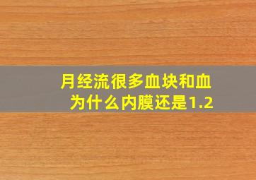 月经流很多血块和血为什么内膜还是1.2