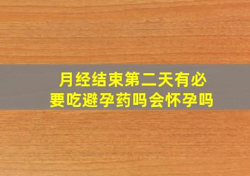 月经结束第二天有必要吃避孕药吗会怀孕吗