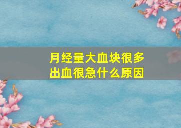 月经量大血块很多出血很急什么原因